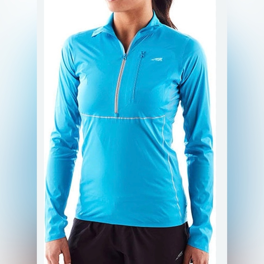 Altra Performance Half Zip women Small windbreaker running jacket blue exercise